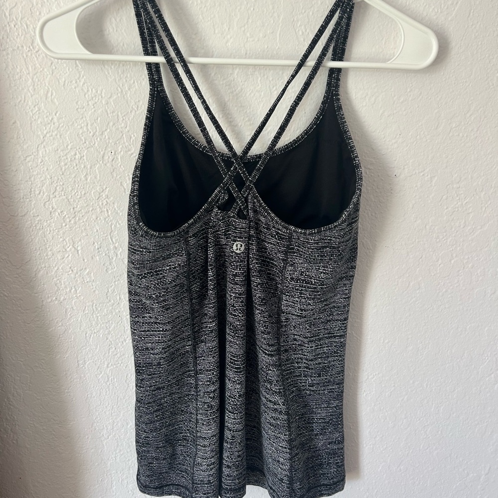 lululemon athletica Black Marled Double-Strap Camisole